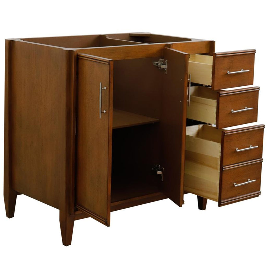 Bellaterra Home, MCM 36" Walnut Vanity, Door on Left, Cabinet Only, Cabinet Only (No Top)#top-options_cabinet-only-(no-top)-top