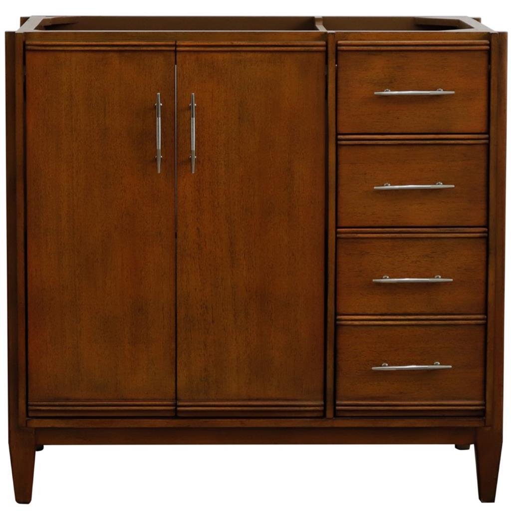 Bellaterra Home, MCM 36" Walnut Vanity, Door on Left, Cabinet Only, Cabinet Only (No Top)#top-options_cabinet-only-(no-top)-top