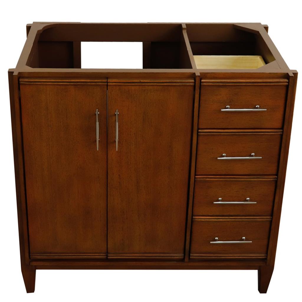 Bellaterra Home, MCM 36" Walnut Vanity, Door on Left, Cabinet Only, Cabinet Only (No Top)#top-options_cabinet-only-(no-top)-top