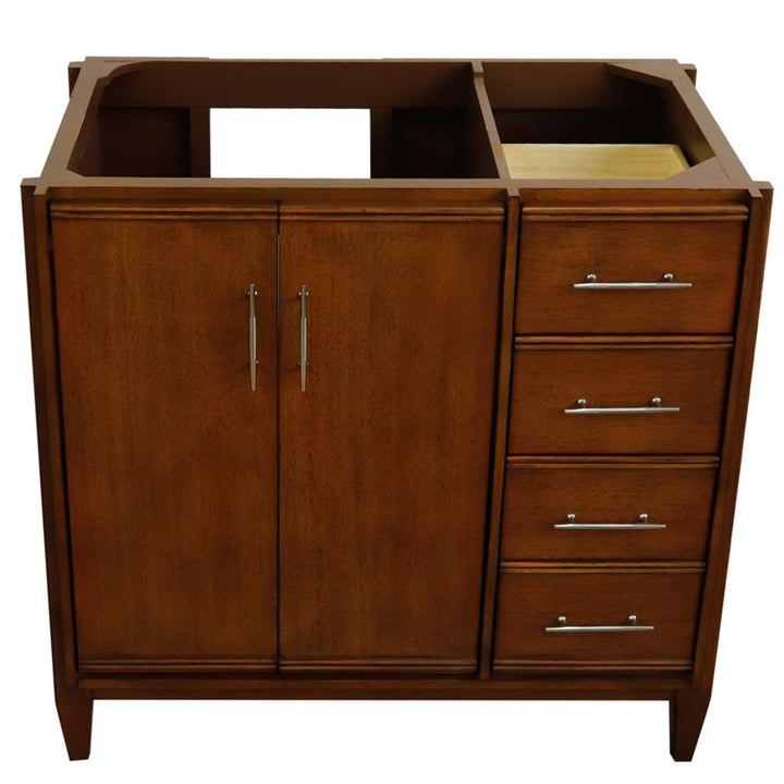Bellaterra Home, MCM 36" Walnut Vanity, Door on Left, Cabinet Only, Cabinet Only (No Top)#top-options_cabinet-only-(no-top)-top