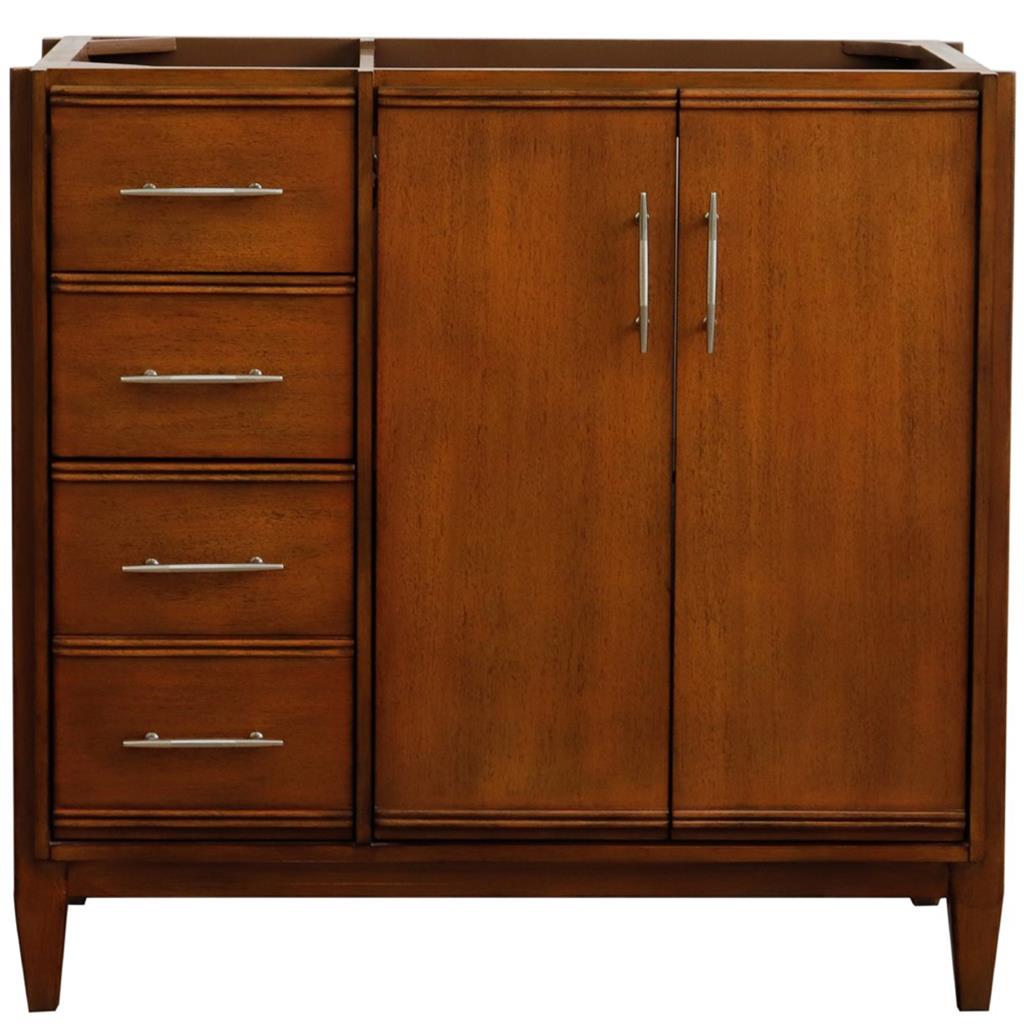 Bellaterra Home, MCM 36" Walnut Vanity, Door on Right, Cabinet Only, Cabinet Only (No Top)#top-options_cabinet-only-(no-top)-top