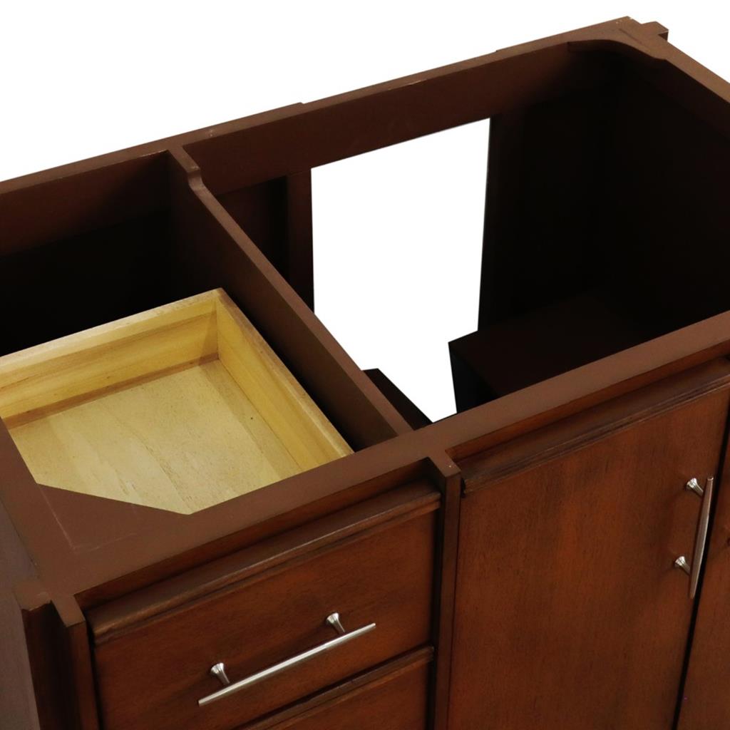Bellaterra Home, MCM 36" Walnut Vanity, Door on Right, Cabinet Only, Cabinet Only (No Top)#top-options_cabinet-only-(no-top)-top