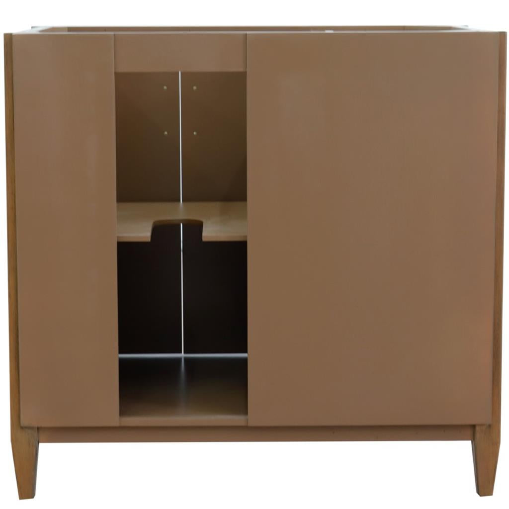Bellaterra Home, MCM 36" Walnut Vanity, Door on Right, Cabinet Only, Cabinet Only (No Top)#top-options_cabinet-only-(no-top)-top