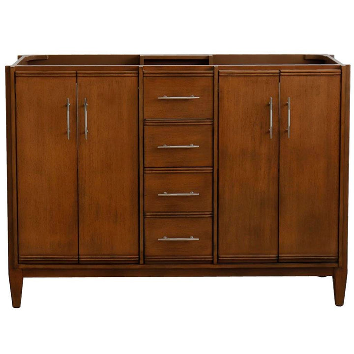Bellaterra Home, MCM 48" Walnut Double Vanity, Cabinet Only, Cabinet Only (No Top)#top-options_cabinet-only-(no-top)-top