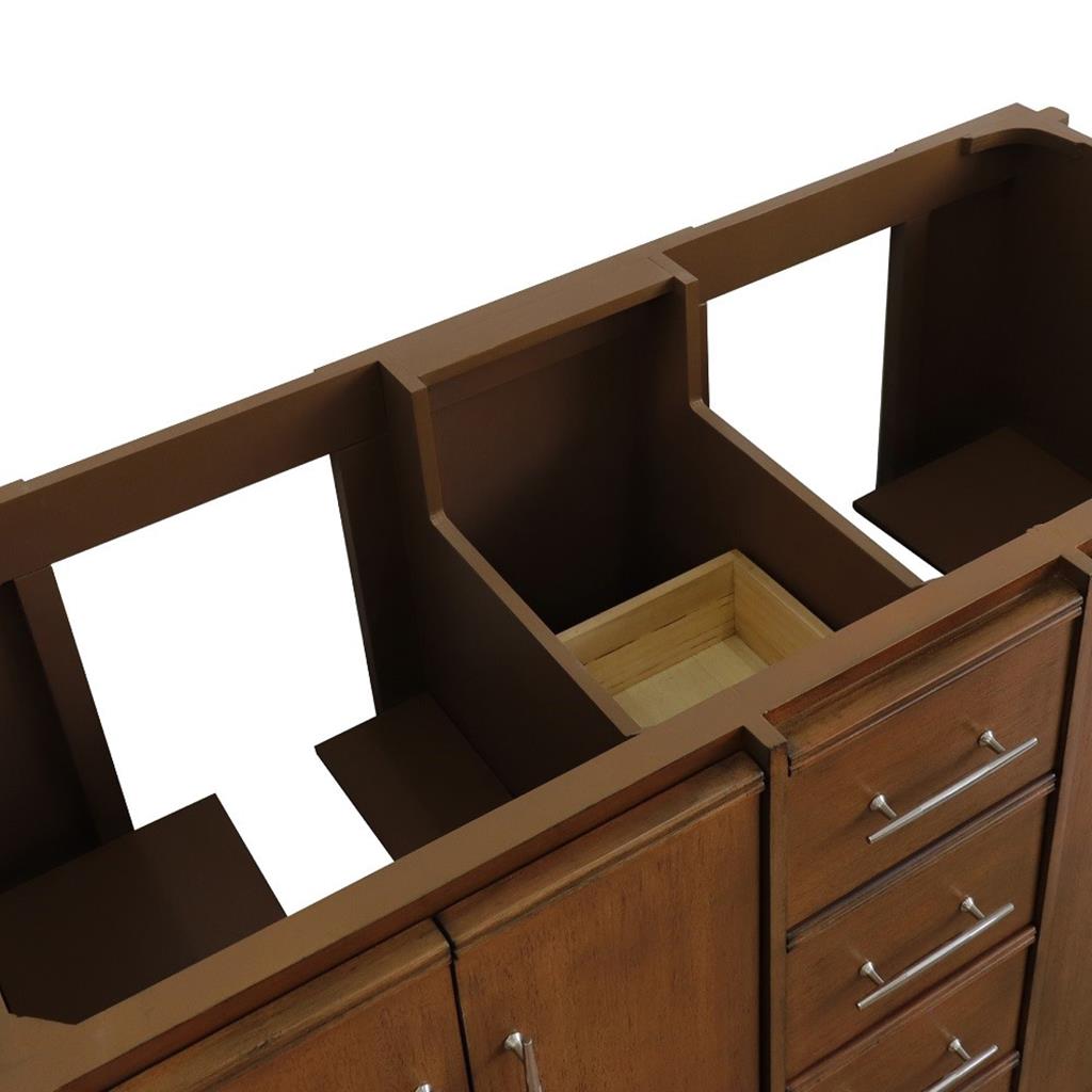 Bellaterra Home, MCM 48" Walnut Double Vanity, Cabinet Only, Cabinet Only (No Top)#top-options_cabinet-only-(no-top)-top