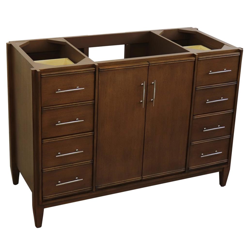 Bellaterra Home, MCM 48" Walnut Single Vanity, Cabinet Only, Cabinet Only (No Top)#top-options_cabinet-only-(no-top)-top