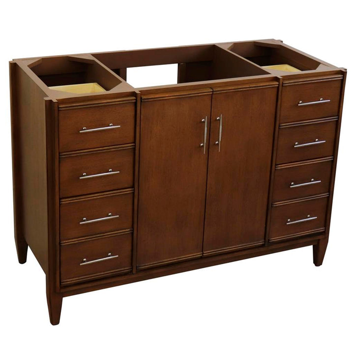 Bellaterra Home, MCM 48" Walnut Single Vanity, Cabinet Only, Cabinet Only (No Top)#top-options_cabinet-only-(no-top)-top