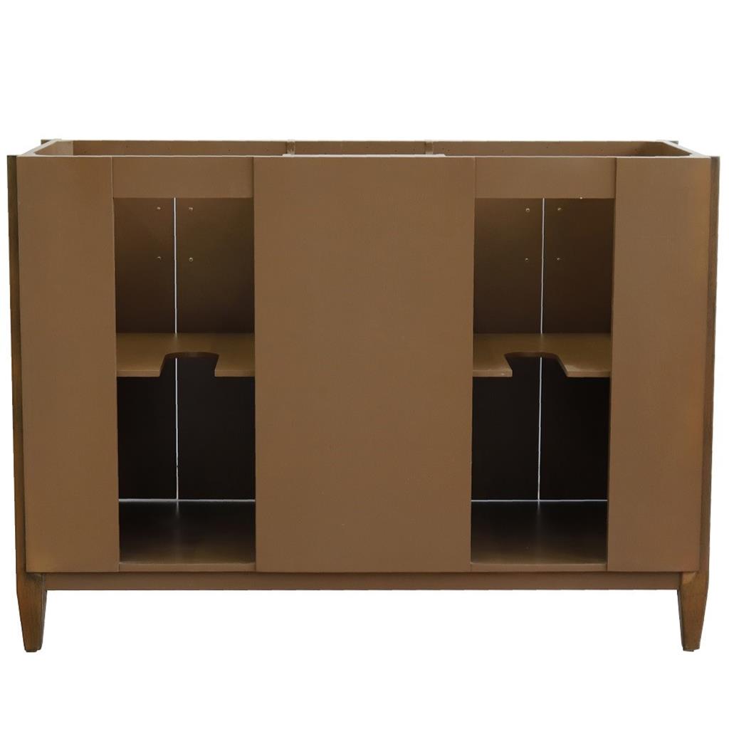 Bellaterra Home, MCM 49" Walnut Double Vanity, Oval Sink, Black Galaxy Granite#top-options_black-galaxy-granite-top
