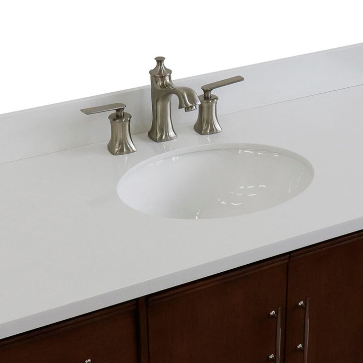 Bellaterra Home, MCM 49" Walnut Single Vanity, Oval Sink, White Quartz#top-options_white-quartz-top