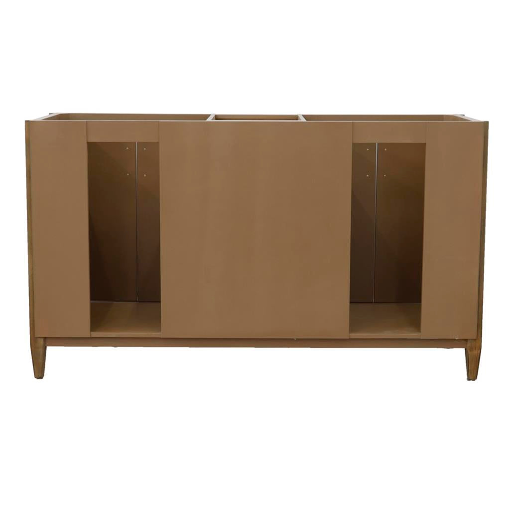 Bellaterra Home, MCM 60" Walnut Double Vanity, Cabinet Only, Cabinet Only (No Top)#top-options_cabinet-only-(no-top)-top
