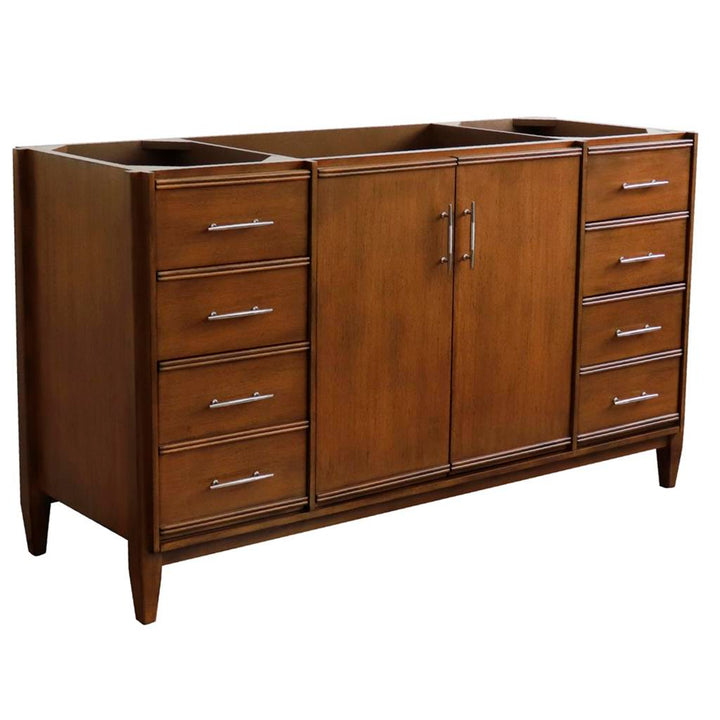 Bellaterra Home, MCM 60" Walnut Single Vanity, Cabinet Only, Cabinet Only (No Top)#top-options_cabinet-only-(no-top)-top