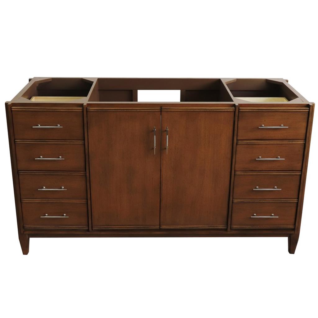 Bellaterra Home, MCM 60" Walnut Single Vanity, Cabinet Only, Cabinet Only (No Top)#top-options_cabinet-only-(no-top)-top