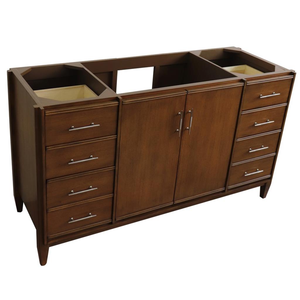 Bellaterra Home, MCM 60" Walnut Single Vanity, Cabinet Only, Cabinet Only (No Top)#top-options_cabinet-only-(no-top)-top