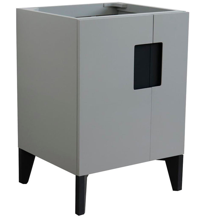 Bellaterra Home Kolb 24" Single Sink Vanity, Light Gray, Carrara White Marble Top#top-options_carrara-white-marble-top