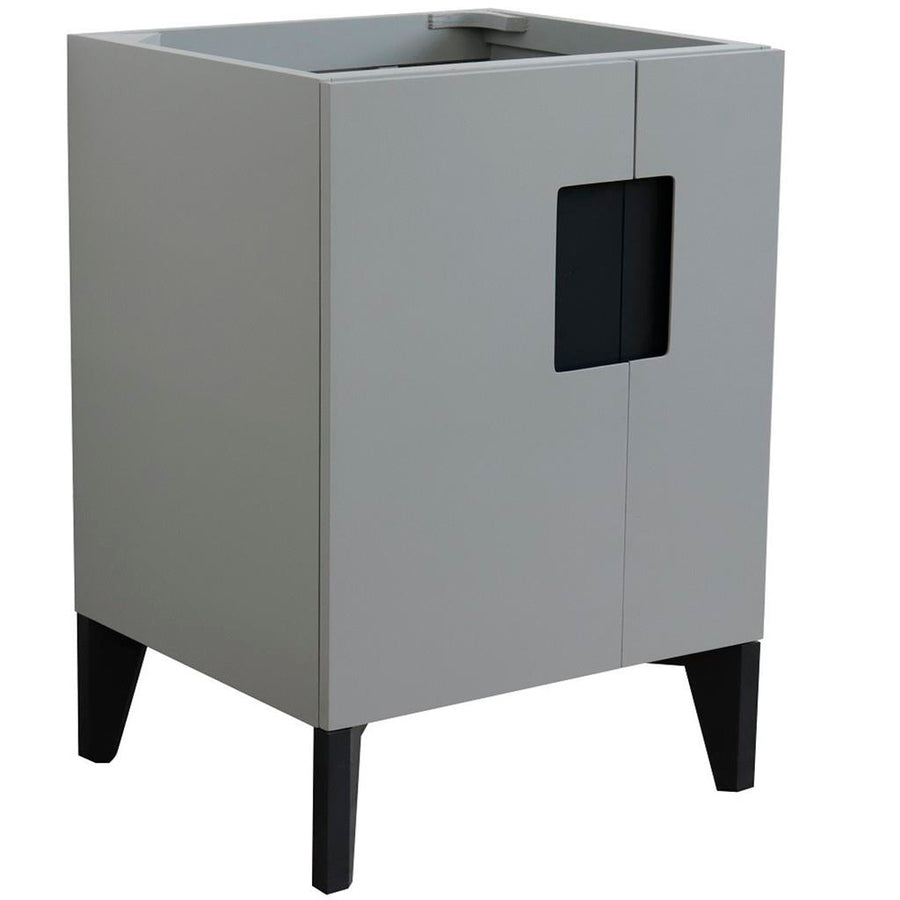 Bellaterra Home Kolb 24" Single Sink Vanity, Light Gray, Carrara White Marble Top#top-options_carrara-white-marble-top
