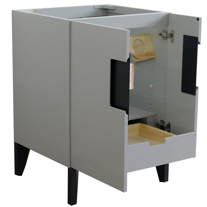 Bellaterra Home Kolb 24" Single Sink Vanity, Light Gray, Carrara White Marble Top#top-options_carrara-white-marble-top
