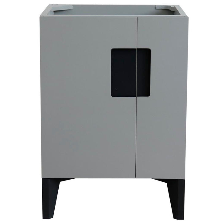 Bellaterra Home Kolb 24" Single Sink Vanity, Light Gray, Carrara White Marble Top#top-options_carrara-white-marble-top