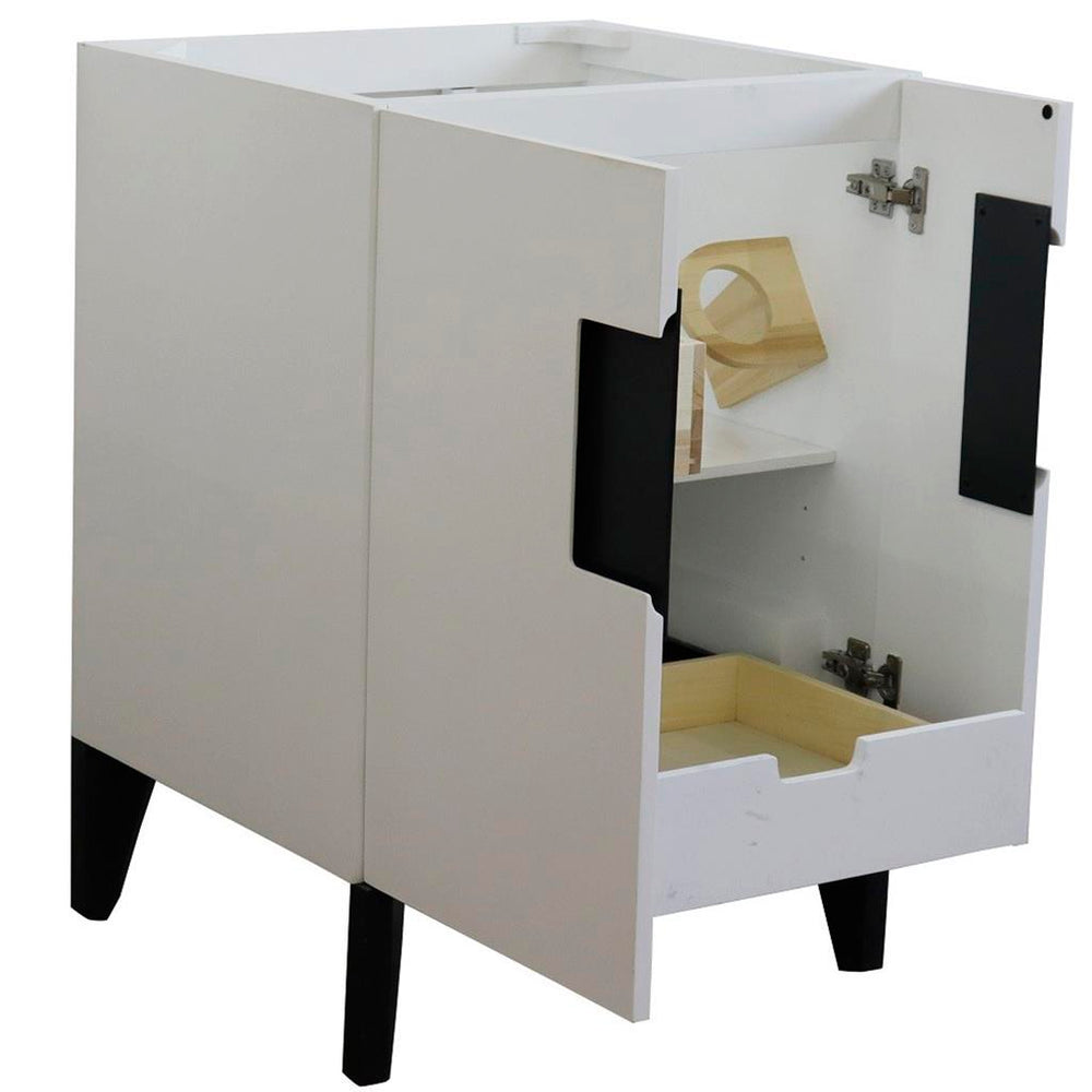 Bellaterra Home Kolb 24" Single Sink Vanity, White, Carrara White Marble Top#top-options_carrara-white-marble-top