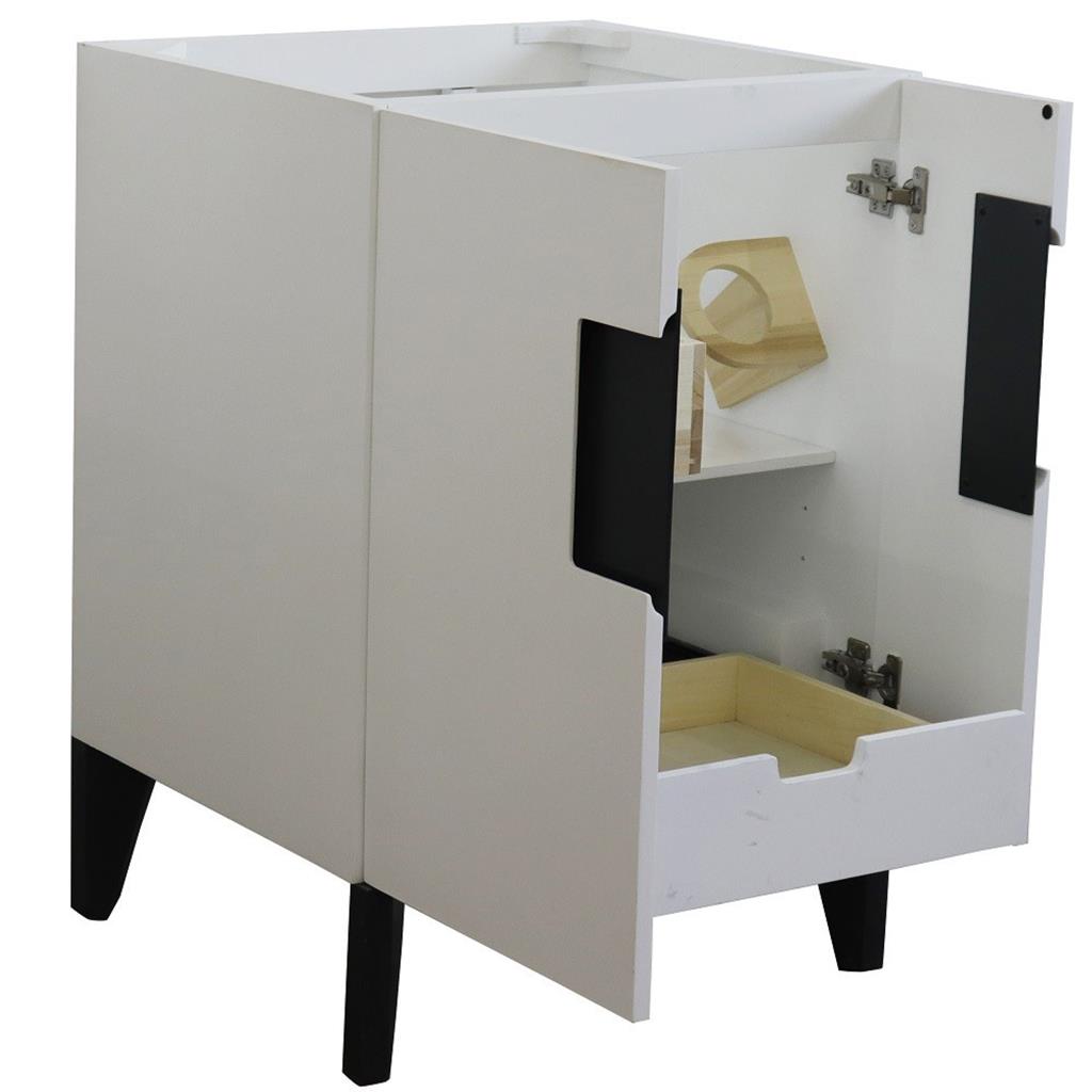 Bellaterra Home Kolb 24" Single Sink Vanity, White, Carrara White Marble Top#top-options_carrara-white-marble-top