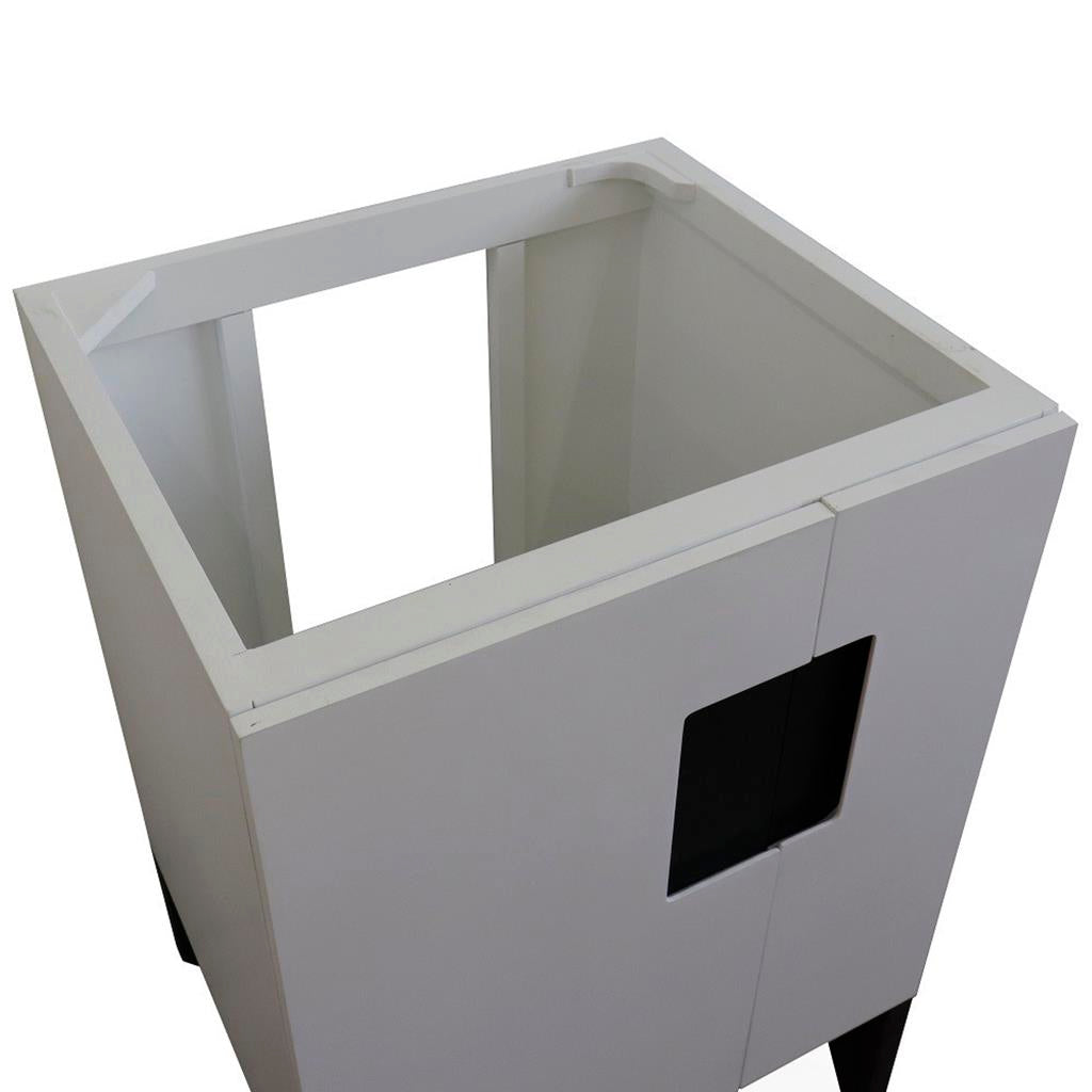 Bellaterra Home Kolb 24" Single Sink Vanity, White, Carrara White Marble Top#top-options_carrara-white-marble-top