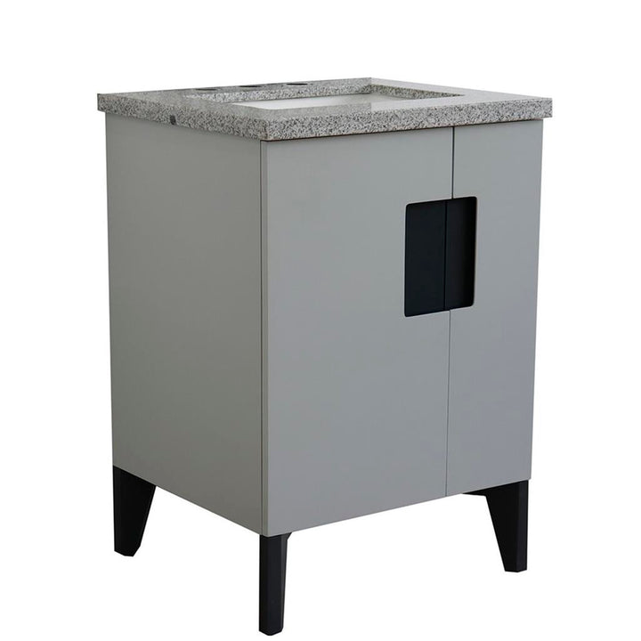 Bellaterra Home Kolb 25" Single Sink Vanity, Light Gray, Rectangle Sink, Gray Granite Top#top-options_gray-granite-top