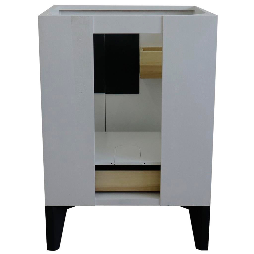 Bellaterra Home Kolb 25" Single Sink Vanity, White, Rectangle Sink, Gray Granite Top#top-options_gray-granite-top