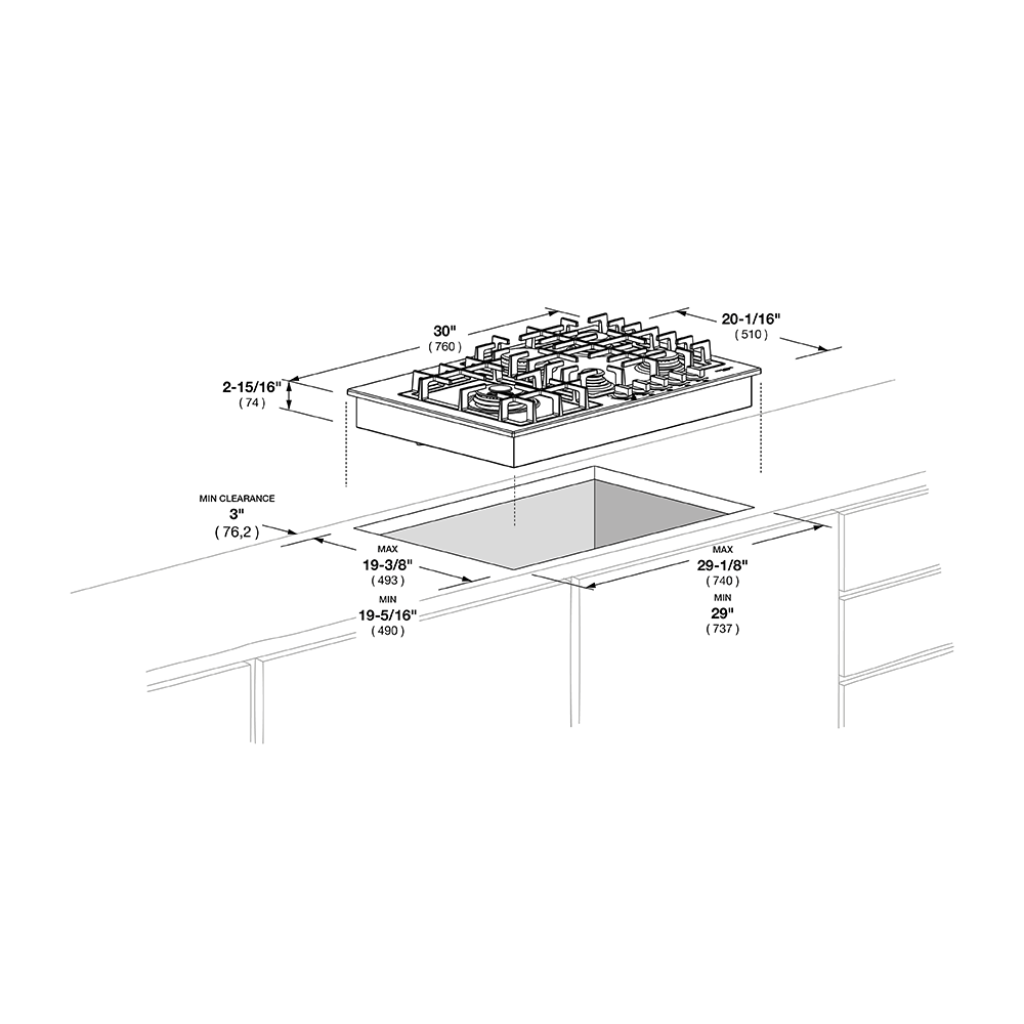 Fulgor Milano Largo 30" Gas Cooktop