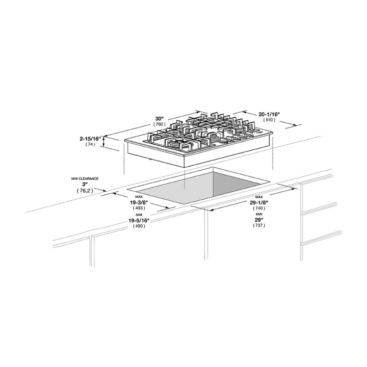 Fulgor Milano Largo 30" Gas Cooktop