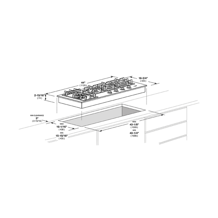 Fulgor Milano Largo 44" Gas Cooktop