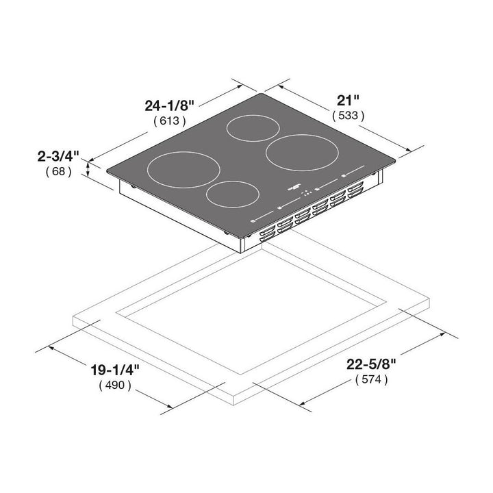 Fulgor Milano  24” Induction Cooktop, Black Glass#finish_black-glass