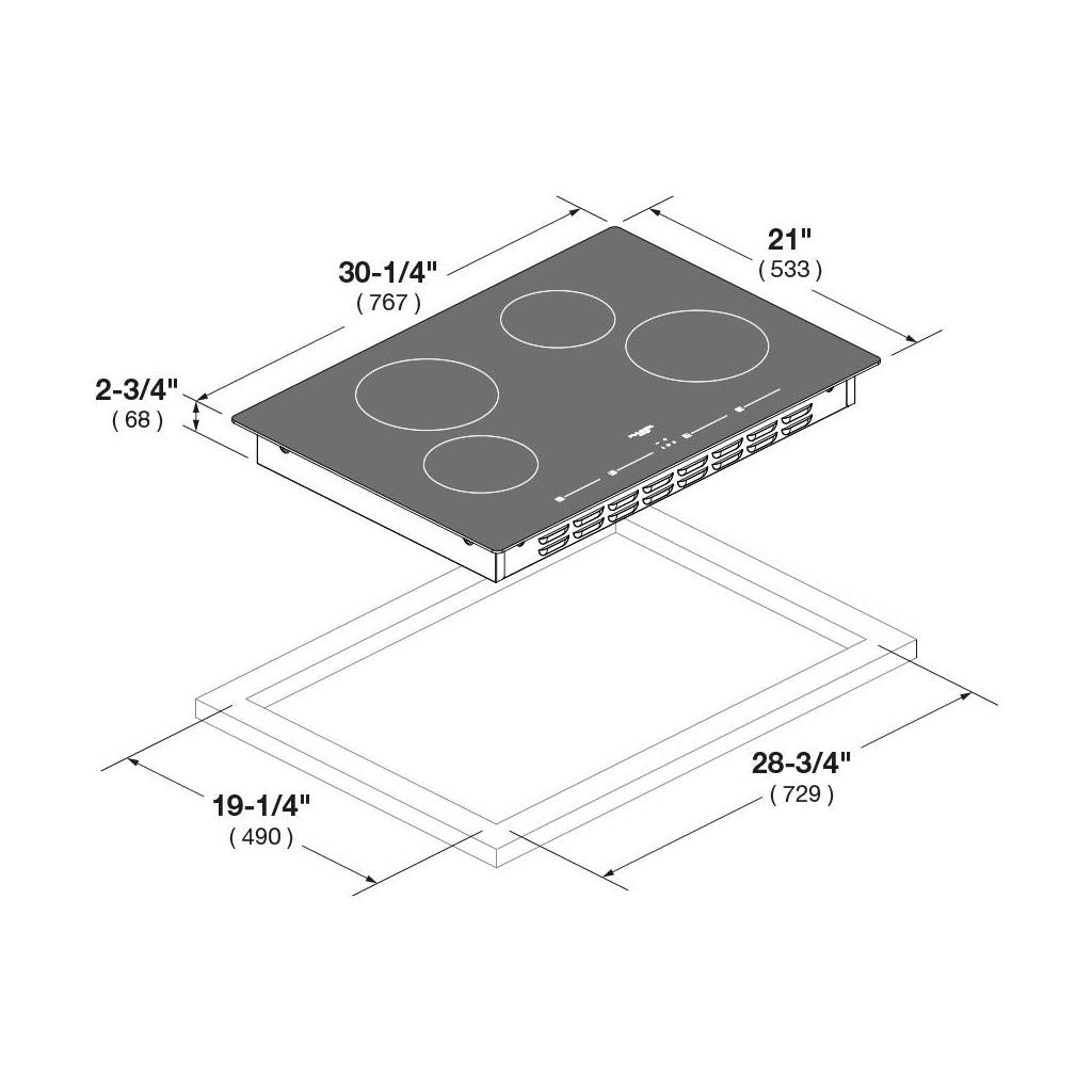 Fulgor Milano  30” Induction Cooktop, Black Glass#finish_matte-black