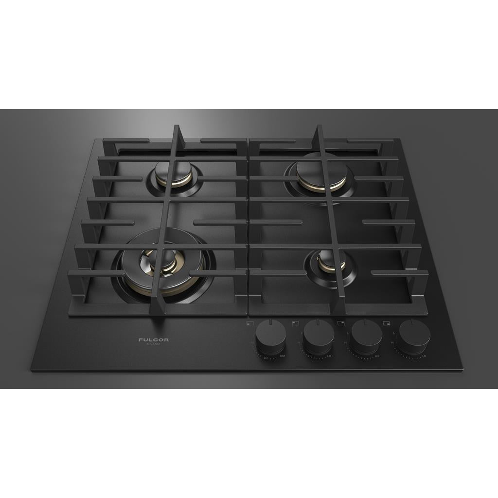 Fulgor Milano  Matteo 400 Series  24" Gas Cooktop, Matte Black#finish_matte-black