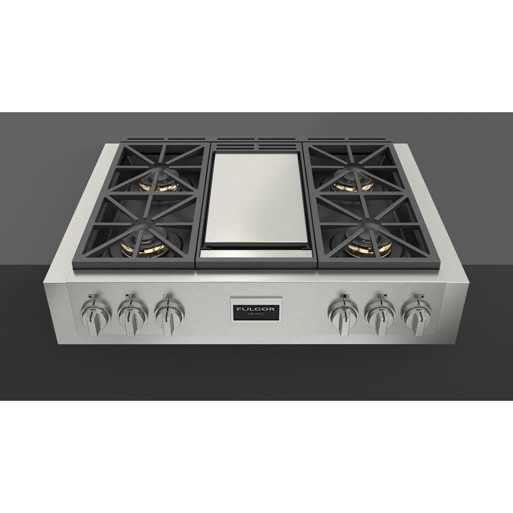 Fulgor Milano Sofia 36" Gas Pro Range Top With Griddle