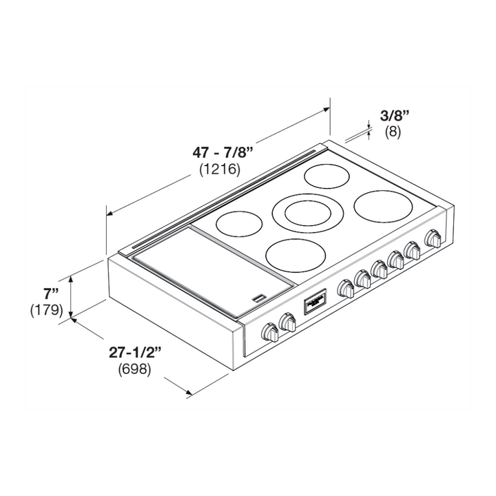 Fulgor Milano Sofia Pro 48" Induction Range Top With Griddle