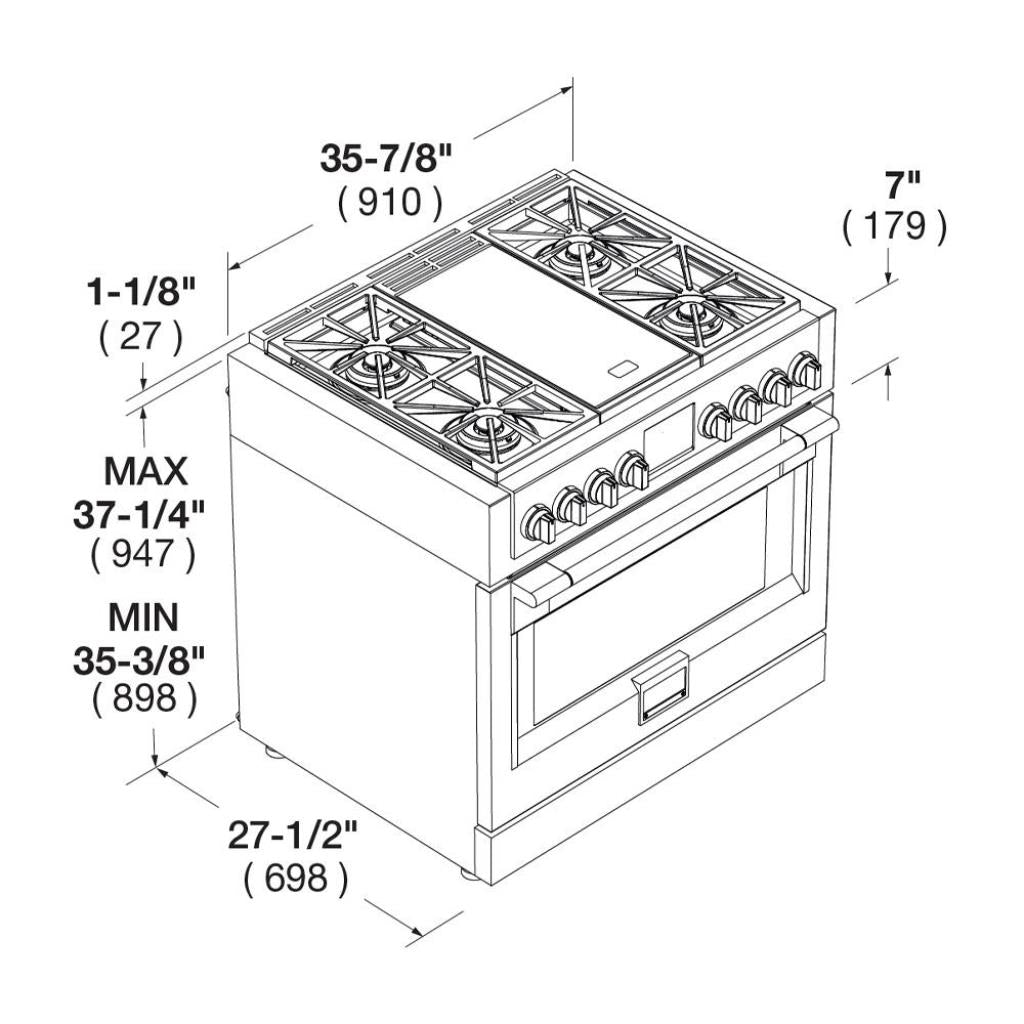 Fulgor Milano Sofia 36" All Gas Pro Range With Griddle