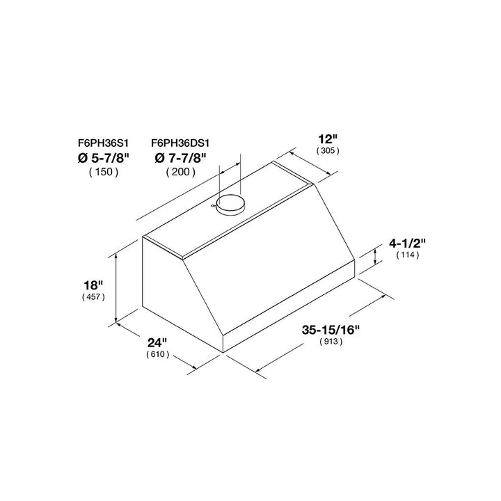 Fulgor Milano  36" Pro Wall-Mount Hood (1 Fan - Slider), Stainless Steel#finish_stainless-steel