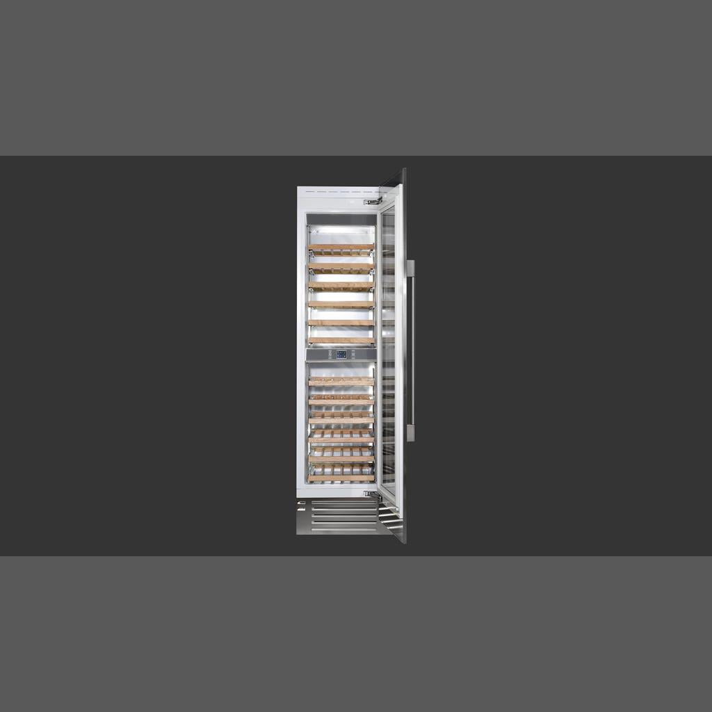 Fulgor Milano 24" Pro Stainless Two Zone Wine Column, Right Hinge
