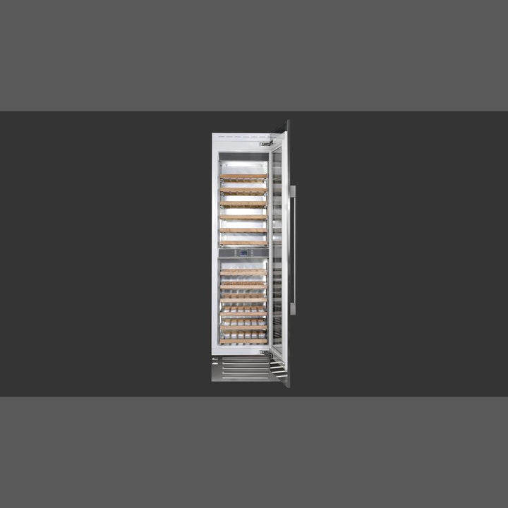 Fulgor Milano 24" Pro Stainless Two Zone Wine Column, Right Hinge