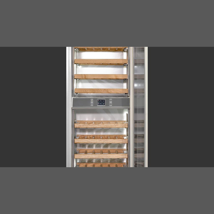 Fulgor Milano 24" Pro Stainless Two Zone Wine Column, Right Hinge