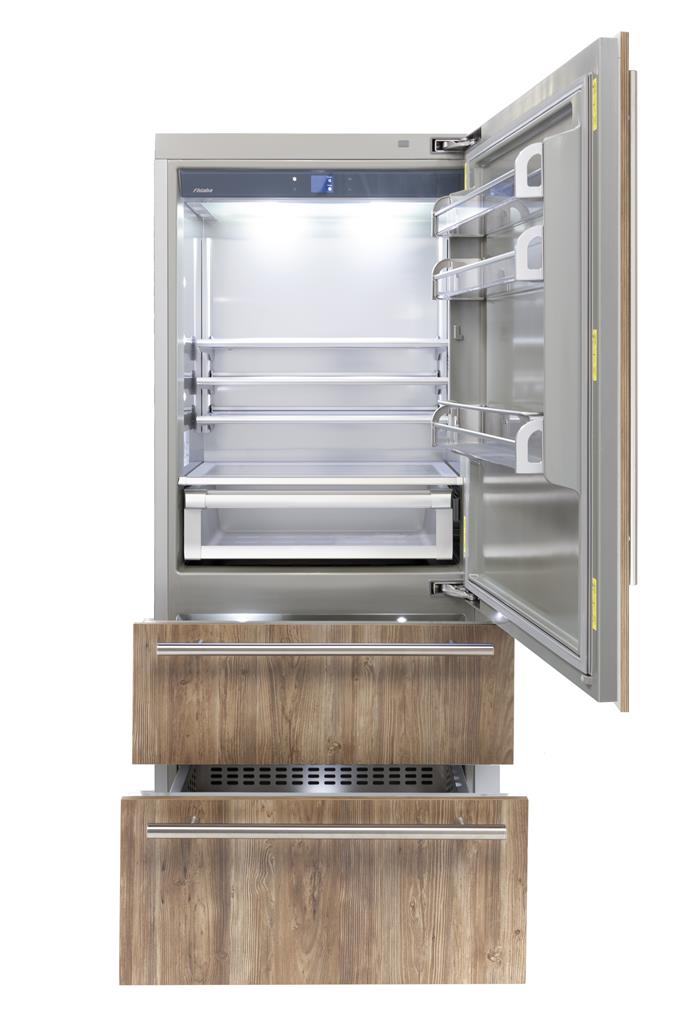 Fhiaba Integrated Series 36" Panel Ready Refrigerator and Double Drawer Freezer, Right Hinge