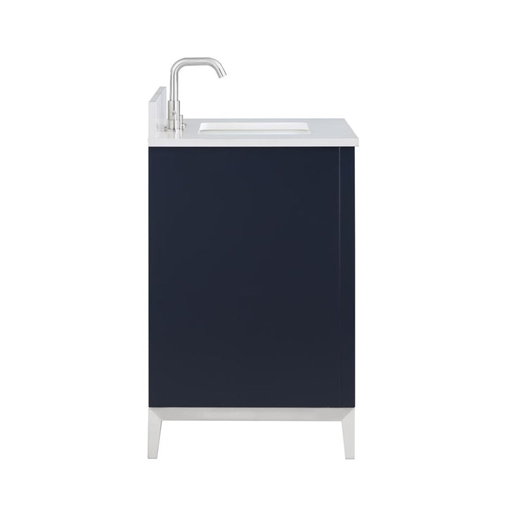 Bemma, Gracie 30" Single Vanity, Pacific Blue/Brushed Nickel, White Quartz Top#top-options_white-quartz-top