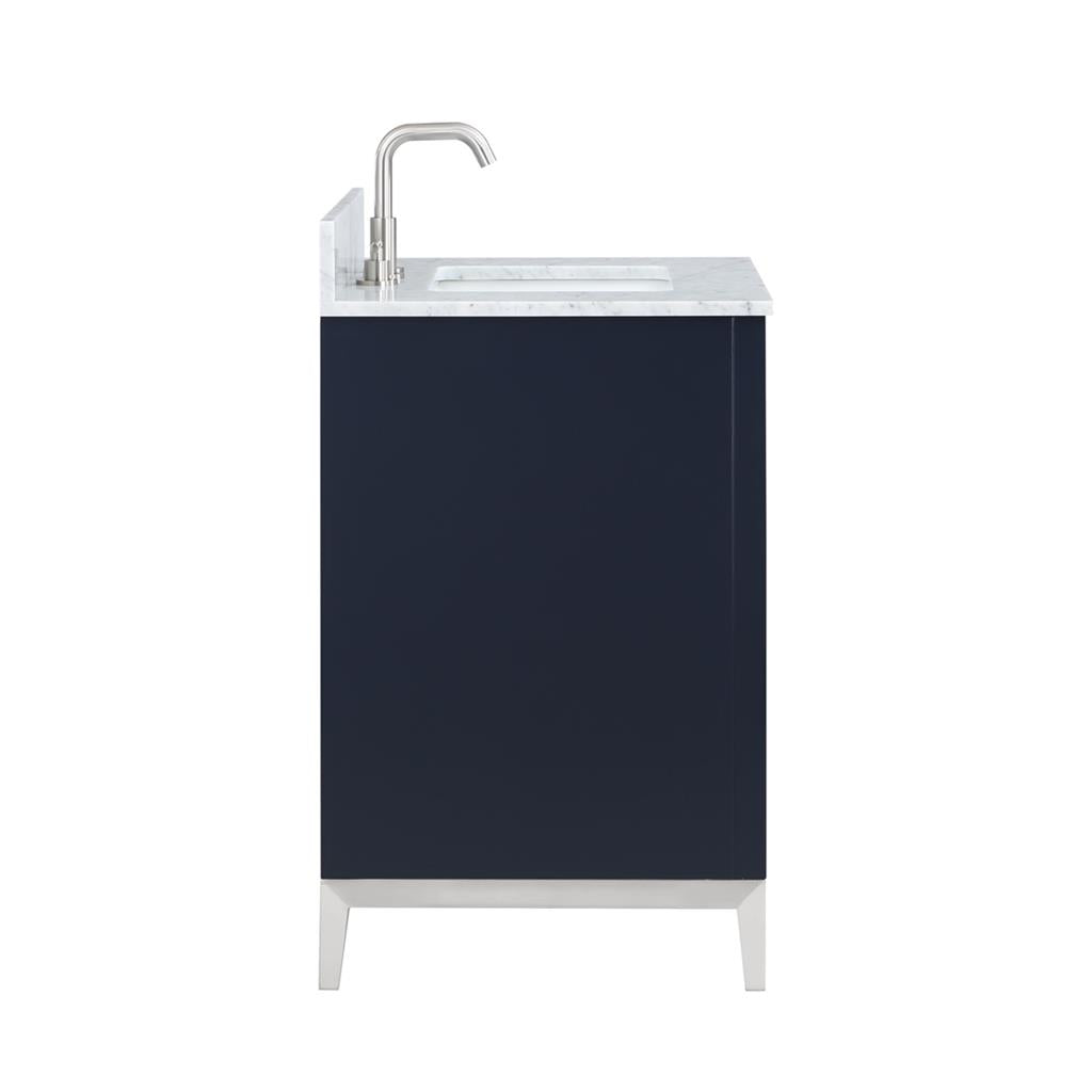 Bemma, Gracie 30" Single Vanity, Pacific Blue/Brushed Nickel, Carrara Marble Top#top-options_carrara-marble-top