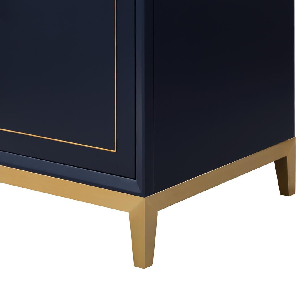 Bemma, Gracie 36" Single Vanity, Pacific Blue/Satin Brass, Carrara Marble Top#top-options_carrara-marble-top