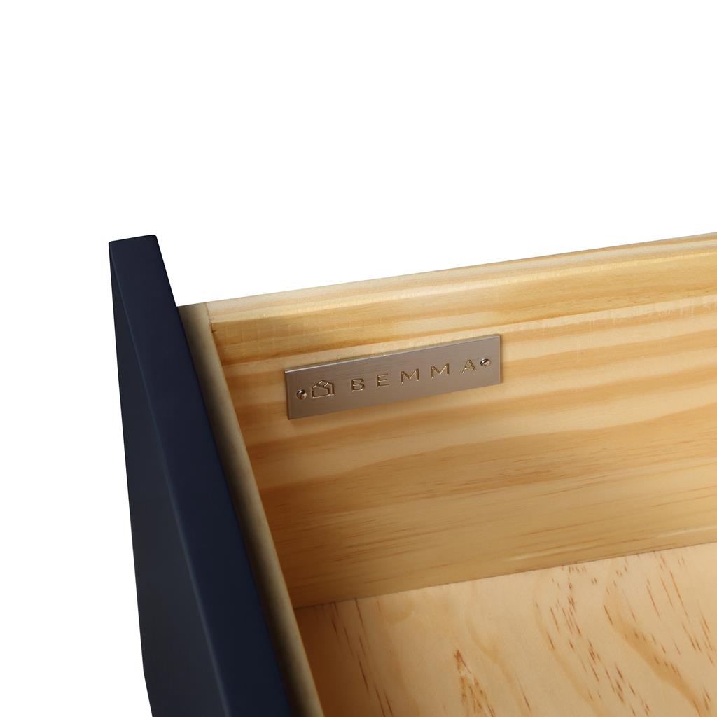 Bemma, Gracie 36" Single Vanity, Pacific Blue/Satin Brass, Carrara Marble Top#top-options_carrara-marble-top