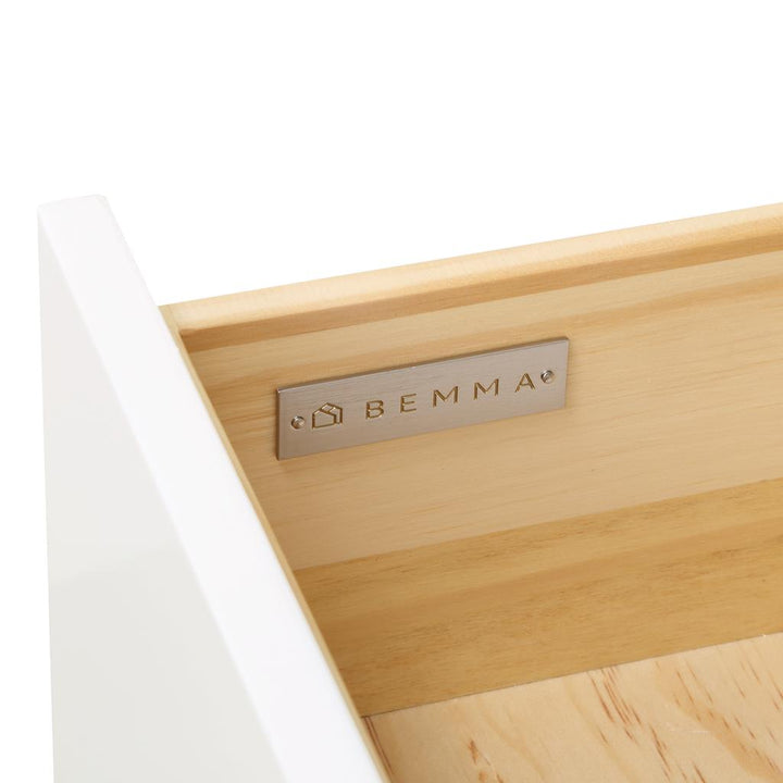 Bemma, Gracie 36" Single Vanity, Satin, White/Satin Brass, White Quartz Top#top-options_white-quartz-top