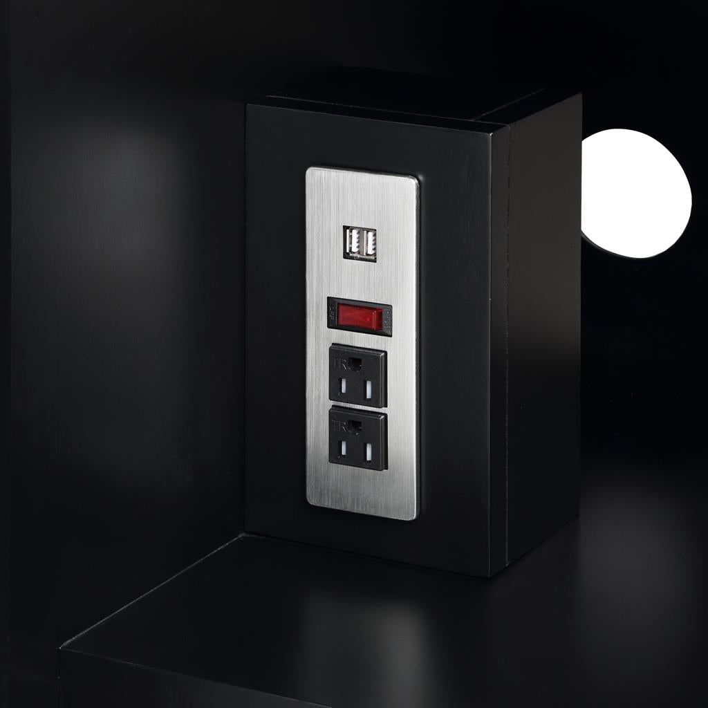 Bemma, Gracie 48" Single Vanity, Midnight Black/Satin Brass, White Quartz Top#top-options_white-quartz-top