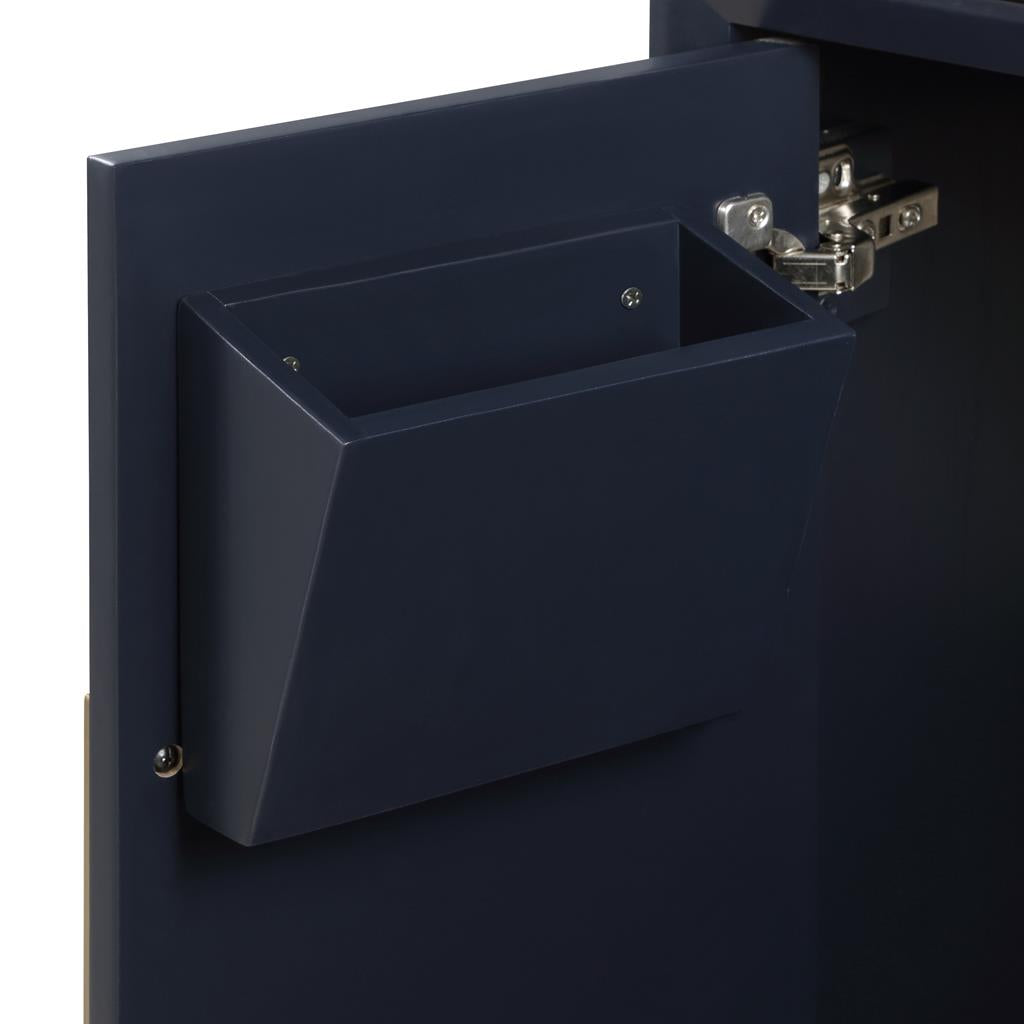 Bemma, Gracie 60" Double Vanity, Pacific Blue/Satin Brass, White Quartz Top#top-options_white-quartz-top