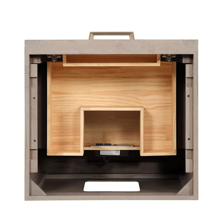 Bemma, Markham 24" Single Vanity, Cashmere Grey/Satin Brass, Carrara Marble Top#top-options_carrara-marble-top
