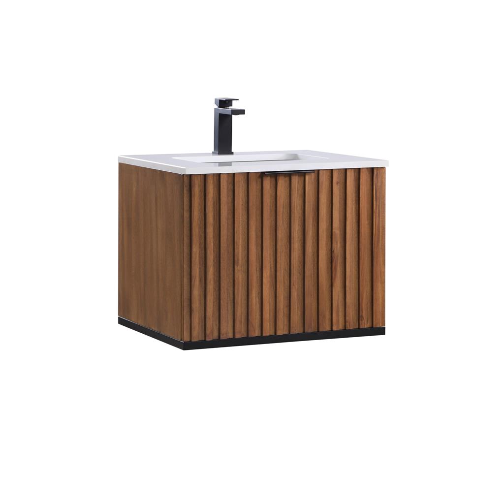 Bemma, Terra 24" Single Floating Vanity, Walnut/Matte Black, White Quartz Top#top-options_white-quartz-top