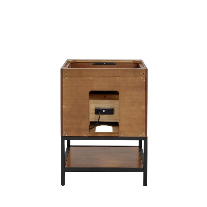 Bemma, Diamond 24" Single Vanity, Walnut/Matte Black, Calacatta Quartz Top#top-options_calacatta-quartz-top